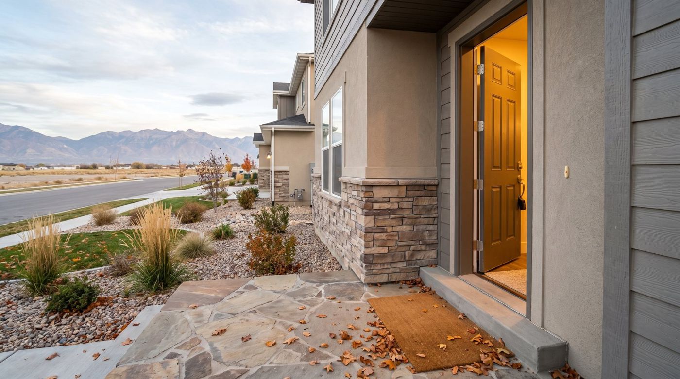 A welcoming front entry of a Utah home